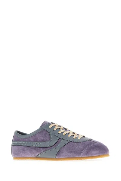Dries Van Noten Lilac Suede Sneakers In Purple