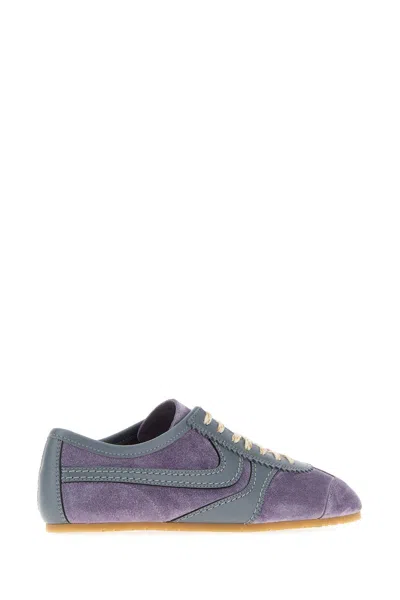 Dries Van Noten Lilac Suede Sneakers In Purple