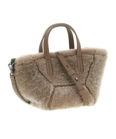 Brunello Cucinelli 'bc Duo' Mini Handbag In Gray