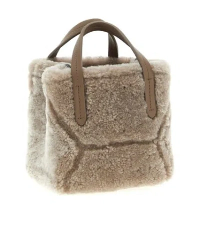 Brunello Cucinelli 'bc Duo' Mini Handbag In Gray