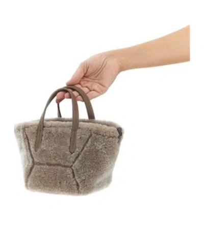 Brunello Cucinelli 'bc Duo' Mini Handbag In Gray