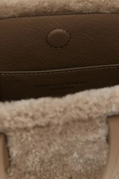 Brunello Cucinelli 'bc Duo' Mini Handbag In Gray