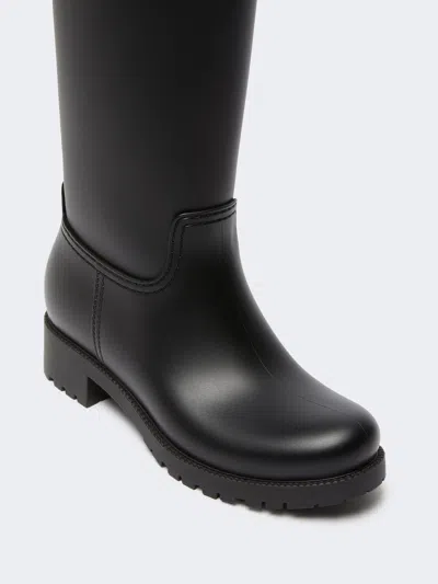 Max Mara Monogram Rain Boots In Black
