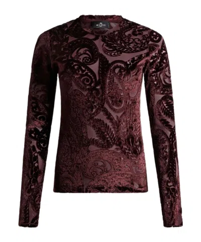 Etro Velvet Tops. In Burgundy