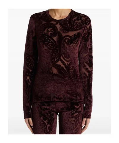 Etro Velvet Tops. In Burgundy