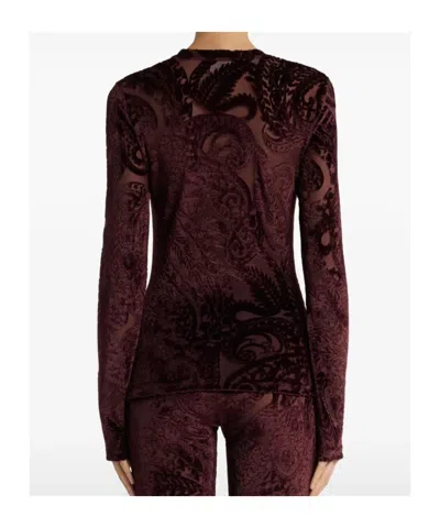 Etro Velvet Tops. In Burgundy