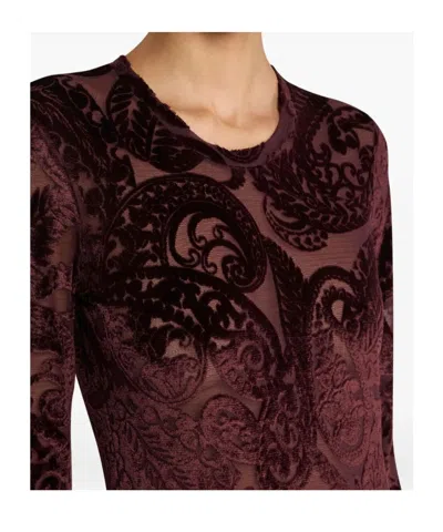 Etro Velvet Tops. In Burgundy