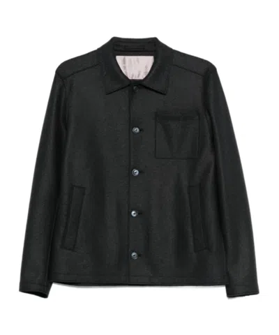 Herno Button-fastening Patch-pocket Jacket In Black