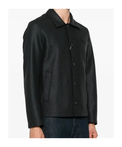 Herno Button-fastening Patch-pocket Jacket In Black