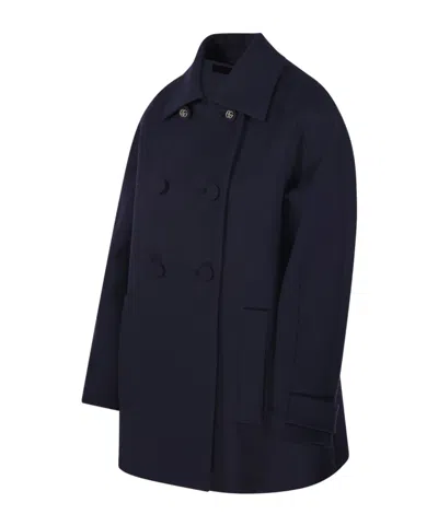 Gucci Double-breasted Trapeze Silhouette Coat In Black