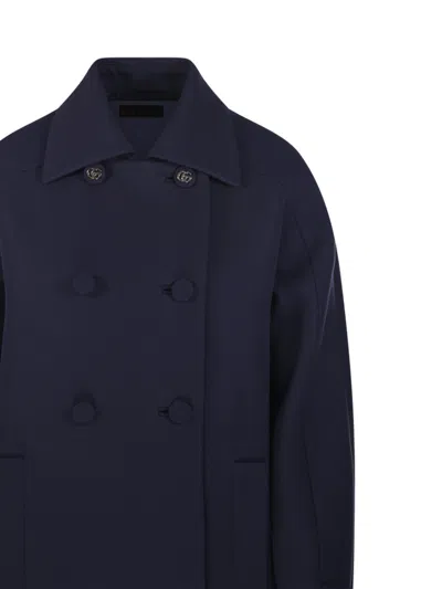 Gucci Double-breasted Trapeze Silhouette Coat In Black