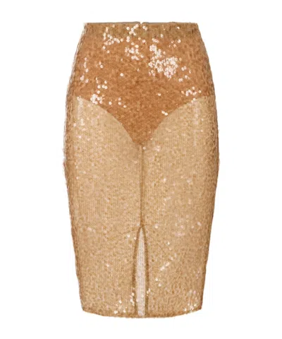 Elisabetta Franchi Midirock Mit Pailletten In Brown