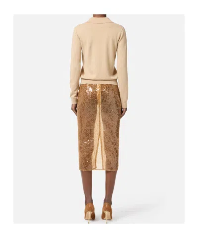 Elisabetta Franchi Midirock Mit Pailletten In Brown