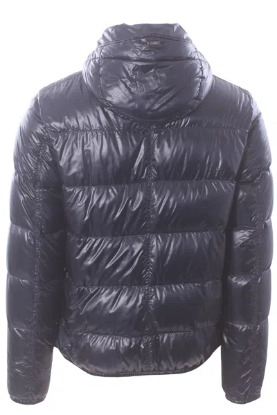 Herno Hooded Down Jacket In Blue