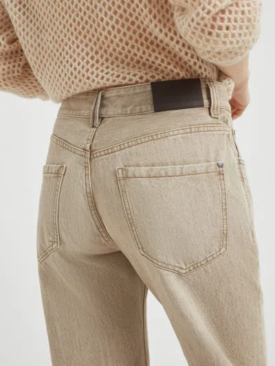 Brunello Cucinelli Belt Loop Denim Trousers In Brown