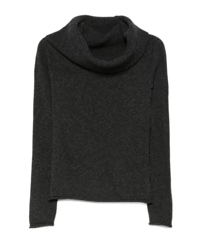 Roberto Collina Wool And Cashmere Cowl-neck Sweater Clothing In Gray