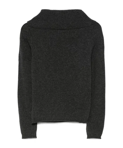 Roberto Collina Wool And Cashmere Cowl-neck Sweater Clothing In Gray