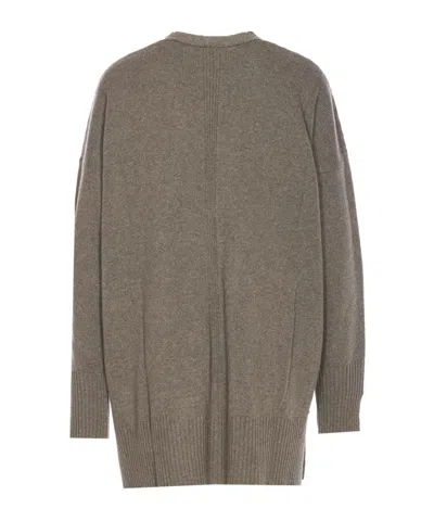 Roberto Collina Knitwear Cardigan With Front Pockets And V-neckline In Gray