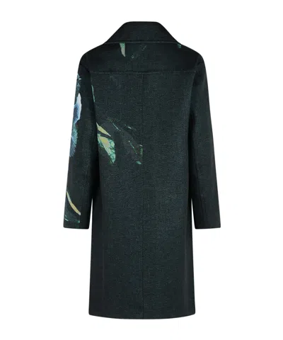 Dries Van Noten Embroidery Polyester Blend Coat In Black
