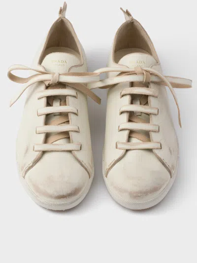 Prada Laced Shoes In Neutral