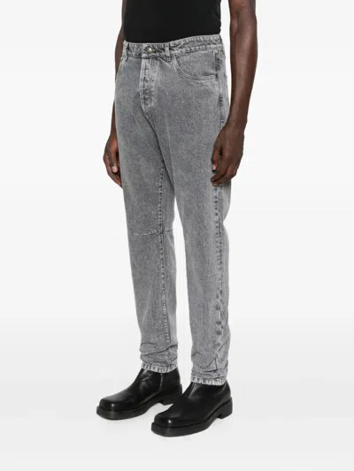 Brunello Cucinelli Straight Leg Jeans With Faded Effect And Five-pocket Design In Gray