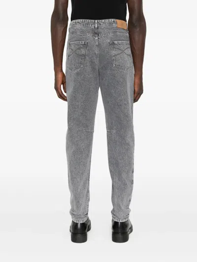 Brunello Cucinelli Straight Leg Jeans With Faded Effect And Five-pocket Design In Gray