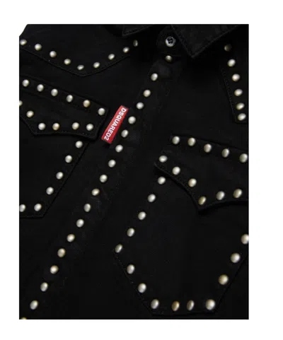 Dsquared2 Stud-embellished Shirt In Black