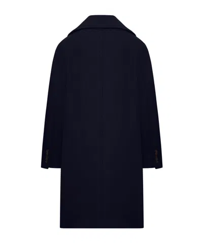 Dries Van Noten Double-breasted Coat In Blue