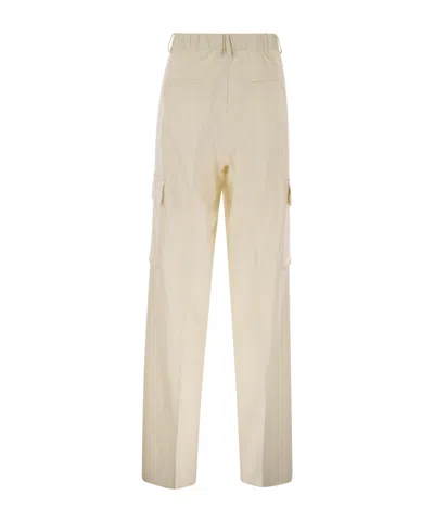 Herno Cargo Trousers In Wool And Viscose Blend In Brown