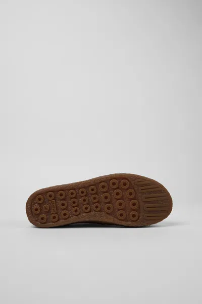 Camper Peu Terreno Buckle-strap Suede Ballet Flats In Green