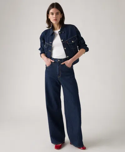 Levi's Women's Cinch-waist Lightweight Baggy Jeans In Blue