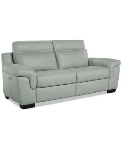 Macy's Julius Ii 2-pc. Leather Sofa With 2 Power Recliners, Exclusively At  In Green