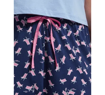 Hue Womens Plus Size Sleepwell Printed Knit Capri Pajama Pant Made With Temperature Regulating Technolog In Blue