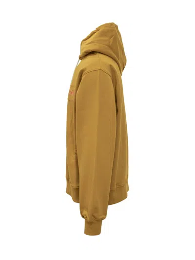 Marni Hoodie With Logo Patch In Yellow