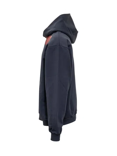 Marni Sweatshirt With Maxi Logo Print In Blue