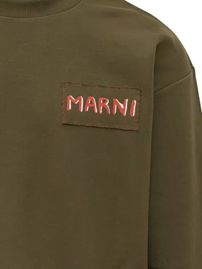 Marni Logo-print Sweatshirt In Brown