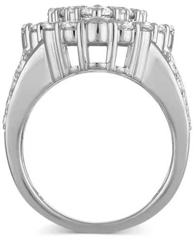 Macy's Diamond Halo Cluster Pear Ring (4 Ct. T.w.) In 14k White Gold In Silver