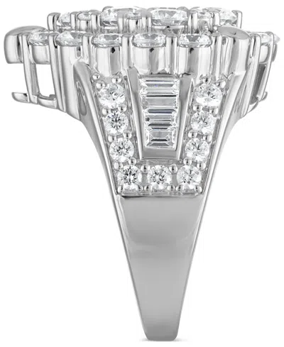 Macy's Diamond Halo Cluster Pear Ring (4 Ct. T.w.) In 14k White Gold In Silver