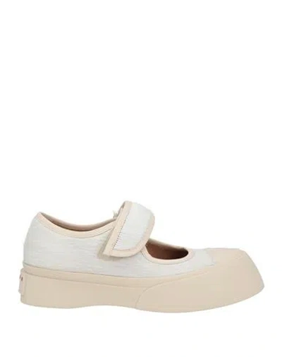 Marni 'mary Jane' White Sandals With Touch-strap Closure And Logo Patch On The Rear In White