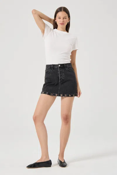 Rolla's High Line Mini Skirt In Black Sand Eyelet