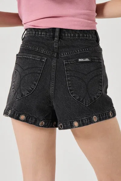 Rolla's Mirage Shorts In Black Sand Eyelet