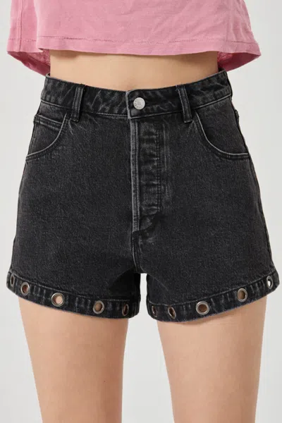 Rolla's Mirage Shorts In Black Sand Eyelet