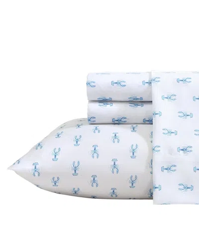 Nautica Nantucket Lobster Blue Full Sheet Set In White
