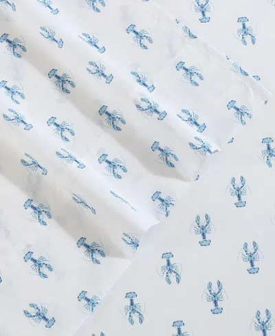 Nautica Nantucket Lobster Blue Full Sheet Set In White