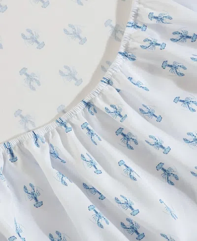 Nautica Nantucket Lobster Blue Full Sheet Set In White