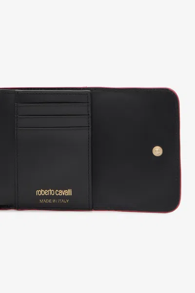 Roberto Cavalli Crocodile-effect Square Card Holder In Red
