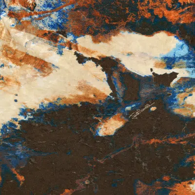 Roberto Cavalli Rusty Stain Print Dress Maxi In Multi