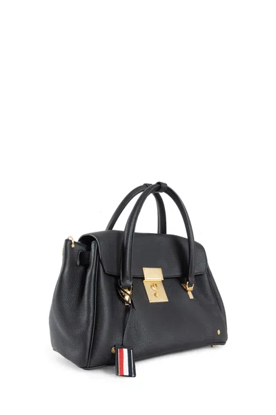 Thom Browne Lock Buckle Shoulder Bag In Black