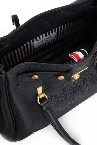 Thom Browne Lock Buckle Shoulder Bag In Black