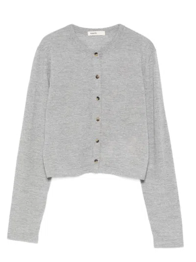 Khaite Button-front Wool-blend Cardigan In Gray